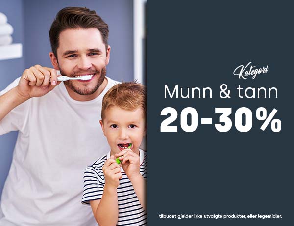 Munn & tann 20-30%. Apotera - ditt apotek på nett.